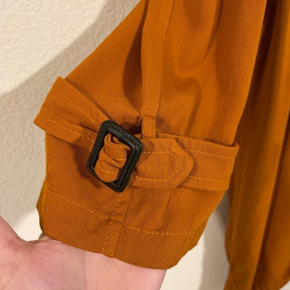 Zara Basic Women Longline Trench Coat XS Orange Lightweight Contemporary Preppy - Picture 11 of 17